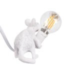 GLOBOSTAR® MOUSE 00676 Vintage Επιτραπέζιο Φωτιστικό Πορτατίφ με Ντουί 1 x E12 AC 220-240V IP20 - Λευκό - Μ13 x Π4 x Υ7cm - Image 5