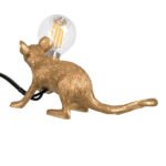 GLOBOSTAR® MOUSE 00677 Vintage Επιτραπέζιο Φωτιστικό Πορτατίφ με Ντουί 1 x E12 AC 220-240V IP20 - Χρυσό - Μ13 x Π4 x Υ7cm - Image 4