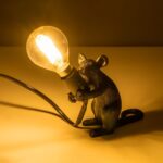 GLOBOSTAR® MOUSE 00678 Vintage Επιτραπέζιο Φωτιστικό Πορτατίφ με Ντουί 1 x E12 AC 220-240V IP20 - Μαύρο - Μ12 x Π4 x Υ10cm - Image 2