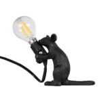 GLOBOSTAR® MOUSE 00678 Vintage Επιτραπέζιο Φωτιστικό Πορτατίφ με Ντουί 1 x E12 AC 220-240V IP20 - Μαύρο - Μ12 x Π4 x Υ10cm - Image 3