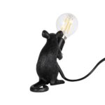 GLOBOSTAR® MOUSE 00678 Vintage Επιτραπέζιο Φωτιστικό Πορτατίφ με Ντουί 1 x E12 AC 220-240V IP20 - Μαύρο - Μ12 x Π4 x Υ10cm - Image 4