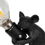 GLOBOSTAR® MOUSE 00678 Vintage Επιτραπέζιο Φωτιστικό Πορτατίφ με Ντουί 1 x E12 AC 220-240V IP20 - Μαύρο - Μ12 x Π4 x Υ10cm - Image 6