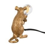 GLOBOSTAR® MOUSE 00680 Vintage Επιτραπέζιο Φωτιστικό Πορτατίφ με Ντουί 1 x E12 AC 220-240V IP20 - Χρυσό - Μ12 x Π4 x Υ10cm - Image 4