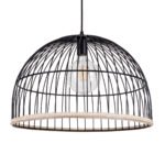 GLOBOSTAR® NEVIS 00681 Μοντέρνο Κρεμαστό Φωτιστικό Οροφής με Ντουί 1 x E27 AC 220-240V IP20 - Μαύρο & Μπεζ - Μ49 x Π49 x Υ34.5cm