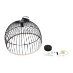 GLOBOSTAR® NEVIS 00681 Μοντέρνο Κρεμαστό Φωτιστικό Οροφής με Ντουί 1 x E27 AC 220-240V IP20 - Μαύρο & Μπεζ - Μ49 x Π49 x Υ34.5cm - Image 11