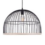 GLOBOSTAR® NEVIS 00681 Μοντέρνο Κρεμαστό Φωτιστικό Οροφής με Ντουί 1 x E27 AC 220-240V IP20 - Μαύρο & Μπεζ - Μ49 x Π49 x Υ34.5cm - Image 5