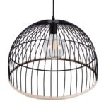 GLOBOSTAR® NEVIS 00681 Μοντέρνο Κρεμαστό Φωτιστικό Οροφής με Ντουί 1 x E27 AC 220-240V IP20 - Μαύρο & Μπεζ - Μ49 x Π49 x Υ34.5cm - Image 7