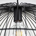 GLOBOSTAR® NEVIS 00681 Μοντέρνο Κρεμαστό Φωτιστικό Οροφής με Ντουί 1 x E27 AC 220-240V IP20 - Μαύρο & Μπεζ - Μ49 x Π49 x Υ34.5cm - Image 9