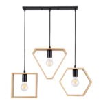 GLOBOSTAR® ELISE 00682 Μοντέρνο Κρεμαστό Φωτιστικό Οροφής με Ντουί 3 x E27 AC 220-240V IP20 - Μπεζ & Μαύρο - Μ76 x Π8 x Υ25cm - Image 3