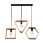 GLOBOSTAR® ELISE 00682 Μοντέρνο Κρεμαστό Φωτιστικό Οροφής με Ντουί 3 x E27 AC 220-240V IP20 - Μπεζ & Μαύρο - Μ76 x Π8 x Υ25cm - Image 4