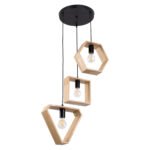 GLOBOSTAR® ELISE 00683 Μοντέρνο Κρεμαστό Φωτιστικό Οροφής με Ντουί 3 x E27 AC 220-240V IP20 - Μπεζ & Μαύρο - Μ55 x Π55 x Υ130cm - Image 4