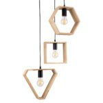 GLOBOSTAR® ELISE 00683 Μοντέρνο Κρεμαστό Φωτιστικό Οροφής με Ντουί 3 x E27 AC 220-240V IP20 - Μπεζ & Μαύρο - Μ55 x Π55 x Υ130cm - Image 5