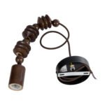 GLOBOSTAR® BEADS 00692 Vintage Κρεμαστό Φωτιστικό Οροφής με Ντουί 1 x E27 AC 220-240V IP20 - Καφέ - Μ5 x Π5 x Y33cm - Image 4