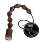 GLOBOSTAR® BEADS 00695 Vintage Κρεμαστό Φωτιστικό Οροφής με Ντουί 1 x E27 AC 220-240V IP20 - Καφέ - Μ4 x Π4 x Υ43cm - Image 4