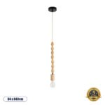 GLOBOSTAR® BEADS 00699 Vintage Κρεμαστό Φωτιστικό Οροφής με Ντουί 1 x E27 AC 220-240V IP20 - Μπεζ - Μ4 x Π4 x Υ43cm