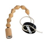 GLOBOSTAR® BEADS 00699 Vintage Κρεμαστό Φωτιστικό Οροφής με Ντουί 1 x E27 AC 220-240V IP20 - Μπεζ - Μ4 x Π4 x Υ43cm - Image 3