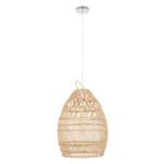 GLOBOSTAR® TAHITI 00710 Boho Κρεμαστό Φωτιστικό Οροφής με Ντουί 1 x E27 AC 220-240V IP20 - Μπεζ - Μ38 x Π38 x Υ50cm - Image 4