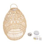 GLOBOSTAR® TAHITI 00710 Boho Κρεμαστό Φωτιστικό Οροφής με Ντουί 1 x E27 AC 220-240V IP20 - Μπεζ - Μ38 x Π38 x Υ50cm - Image 9