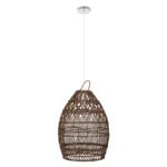 GLOBOSTAR® TAHITI 00711 Boho Κρεμαστό Φωτιστικό Οροφής με Ντουί 1 x E27 AC 220-240V IP20 - Καφέ - Μ38 x Π38 x Υ50cm - Image 4