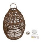 GLOBOSTAR® TAHITI 00711 Boho Κρεμαστό Φωτιστικό Οροφής με Ντουί 1 x E27 AC 220-240V IP20 - Καφέ - Μ38 x Π38 x Υ50cm - Image 9
