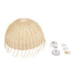 GLOBOSTAR® JAKARTA 00712 Boho Κρεμαστό Φωτιστικό Οροφής με Ντουί 1 x E27 AC 220-240V IP20 - Μπεζ - Μ50 x Π50 x Υ36cm - Image 9