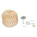 GLOBOSTAR® MANGEA 00715 Boho Κρεμαστό Φωτιστικό Οροφής με Ντουί 1 x E27 AC 220-240V IP20 - Μπεζ - Μ35 x Π35 x Υ22cm - Image 9