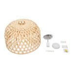 GLOBOSTAR® MANGEA 00716 Boho Κρεμαστό Φωτιστικό Οροφής με Ντουί 1 x E27 AC 220-240V IP20 - Μπεζ - Μ50 x Π50 x Υ34cm - Image 9