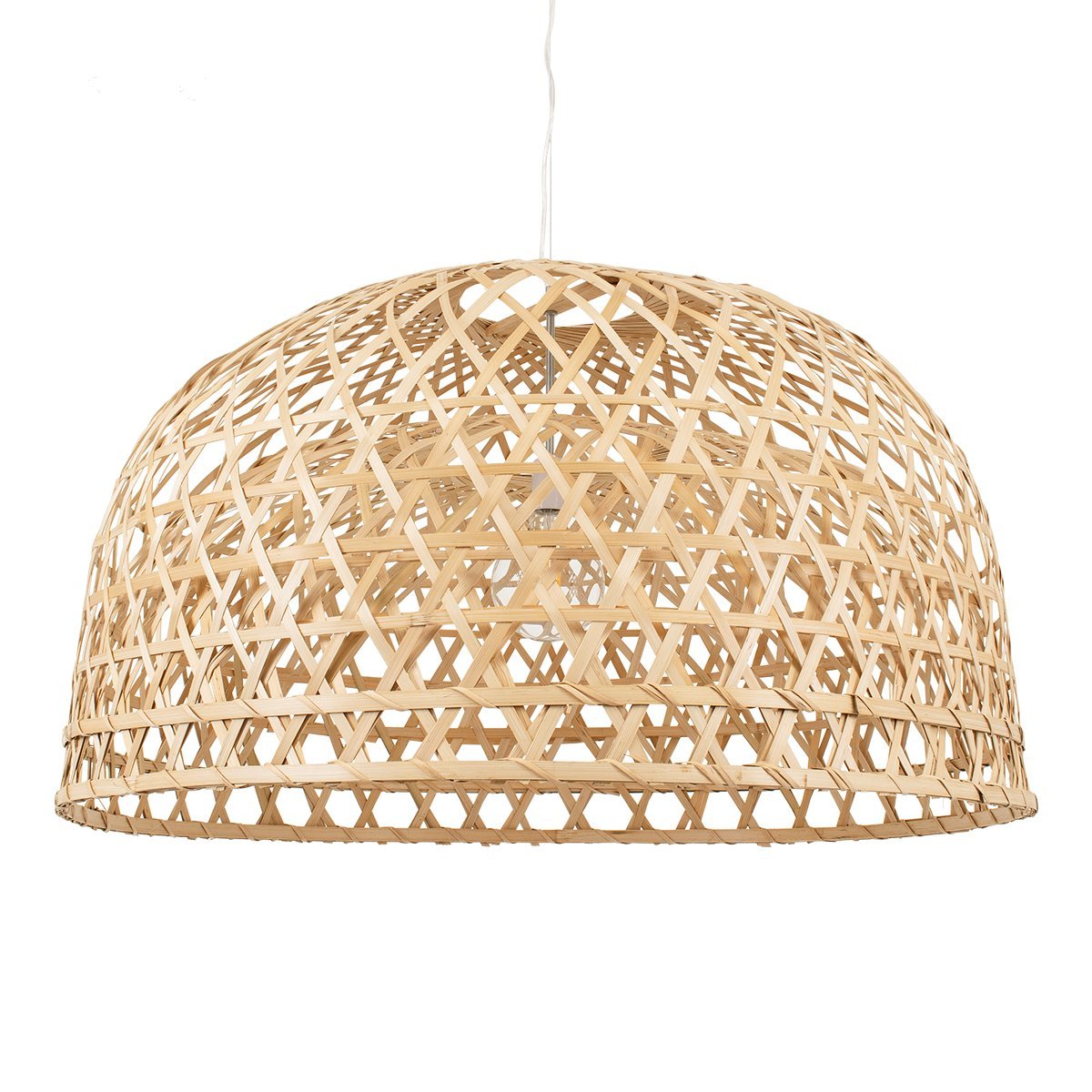 00717_0 GLOBOSTAR® MANGEA 00717 Boho Κρεμαστό Φωτιστικό Οροφής με Ντουί 1 x E27 AC 220-240V IP20 - Μπεζ - Μ100 x Π100 x Υ59cm - Image 1