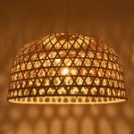 GLOBOSTAR® MANGEA 00717 Boho Κρεμαστό Φωτιστικό Οροφής με Ντουί 1 x E27 AC 220-240V IP20 - Μπεζ - Μ100 x Π100 x Υ59cm - Image 3