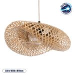 GLOBOSTAR® MEXICO 00718 Boho Κρεμαστό Φωτιστικό Οροφής με Ντουί 1 x E27 AC 220-240V IP20 - Μπεζ - Μ40 x Π30 x Υ18cm