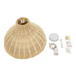 GLOBOSTAR® MAYOTTE 00724 Boho Κρεμαστό Φωτιστικό Οροφής με Ντουί 1 x E27 AC 220-240V IP20 - Μπεζ - Μ40 x Π40 x Υ28cm - Image 9