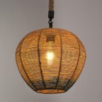 GLOBOSTAR® SIMON 00726 Boho Κρεμαστό Φωτιστικό Οροφής με Ντουί 1 x E27 AC 220-240V IP20 - Μπεζ & Μπλε - Μ30 x Π30 x Υ30cm - Image 3