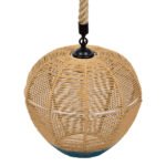 GLOBOSTAR® SIMON 00726 Boho Κρεμαστό Φωτιστικό Οροφής με Ντουί 1 x E27 AC 220-240V IP20 - Μπεζ & Μπλε - Μ30 x Π30 x Υ30cm - Image 7