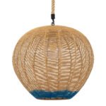GLOBOSTAR® SIMON 00727 Boho Κρεμαστό Φωτιστικό Οροφής με Ντουί 1 x E27 AC 220-240V IP20 - Μπεζ & Μπλε - Μ50 x Π50 x Y47cm