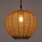 GLOBOSTAR® SIMON 00727 Boho Κρεμαστό Φωτιστικό Οροφής με Ντουί 1 x E27 AC 220-240V IP20 - Μπεζ & Μπλε - Μ50 x Π50 x Y47cm - Image 3