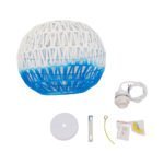 GLOBOSTAR® SANTOR 00728 Boho Κρεμαστό Φωτιστικό Οροφής με Ντουί 1 x E27 AC 220-240V IP20 - Λευκό & Μπλε - Μ30 x Π30 x Υ30cm - Image 9