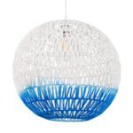 GLOBOSTAR® SANTOR 00729 Boho Κρεμαστό Φωτιστικό Οροφής με Ντουί 1 x E27 AC 220-240V IP20 - Λευκό & Μπλε - Μ50 x Π50 x Y50cm