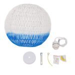 GLOBOSTAR® SANTOR 00729 Boho Κρεμαστό Φωτιστικό Οροφής με Ντουί 1 x E27 AC 220-240V IP20 - Λευκό & Μπλε - Μ50 x Π50 x Y50cm - Image 9