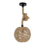 GLOBOSTAR® MANDALA 00730 Boho Κρεμαστό Φωτιστικό Οροφής με Ντουί 1 x E27 AC 220-240V IP20 - Μπεζ - Μ20 x Π20 x Υ20cm - Image 5