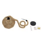 GLOBOSTAR® MANDALA 00730 Boho Κρεμαστό Φωτιστικό Οροφής με Ντουί 1 x E27 AC 220-240V IP20 - Μπεζ - Μ20 x Π20 x Υ20cm - Image 10