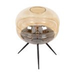 GLOBOSTAR® JAVAN 00737 Μοντέρνο Επιτραπέζιο Φωτιστικό Πορτατίφ με Ντουί 1 x E27 AC 220-240V IP20 - Μελί & Μαύρο - Μ30 x Π30 x Y19cm - Image 6