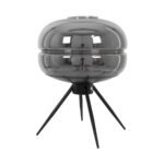 GLOBOSTAR® JAVAN 00738 Μοντέρνο Επιτραπέζιο Φωτιστικό Πορτατίφ με Ντουί 1 x E27 AC 220-240V IP20 - Μαύρο Φιμέ & Μαύρο - Μ30 x Π30 x Y19cm - Image 4