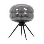 GLOBOSTAR® JAVAN 00738 Μοντέρνο Επιτραπέζιο Φωτιστικό Πορτατίφ με Ντουί 1 x E27 AC 220-240V IP20 - Μαύρο Φιμέ & Μαύρο - Μ30 x Π30 x Y19cm - Image 5