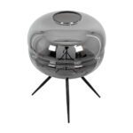 GLOBOSTAR® JAVAN 00738 Μοντέρνο Επιτραπέζιο Φωτιστικό Πορτατίφ με Ντουί 1 x E27 AC 220-240V IP20 - Μαύρο Φιμέ & Μαύρο - Μ30 x Π30 x Y19cm - Image 6