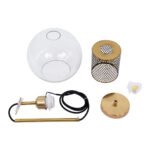 GLOBOSTAR® AVERY 00739 Μοντέρνο Κρεμαστό Φωτιστικό Οροφής με Ντουί 1 x E27 AC 220-240V IP20 - Διάφανο & Χρυσό - Μ18 x Π18 x Υ38cm - Image 9