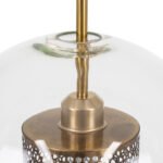 GLOBOSTAR® AVERY 00740 Μοντέρνο Κρεμαστό Φωτιστικό Οροφής με Ντουί 1 x E27 AC 220-240V IP20 - Διάφανο & Χρυσό - Μ30 x Π30 x Υ48cm - Image 7