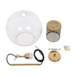 GLOBOSTAR® AVERY 00740 Μοντέρνο Κρεμαστό Φωτιστικό Οροφής με Ντουί 1 x E27 AC 220-240V IP20 - Διάφανο & Χρυσό - Μ30 x Π30 x Υ48cm - Image 9