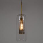 GLOBOSTAR® AVERY 00741 Μοντέρνο Κρεμαστό Φωτιστικό Οροφής με Ντουί 1 x E27 AC 220-240V IP20 - Διάφανο & Χρυσό - Μ15 x Π15 x Υ60cm - Image 3