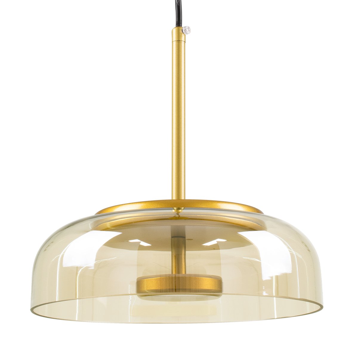 00744_0 GLOBOSTAR® CHARLOTTE 00744 Μοντέρνο Κρεμαστό Φωτιστικό Οροφής LED 5W 500lm 180° AC 220-240V IP20 Θερμό Λευκό 2700K - Lumileds SMD Chip - Μελί & Χρυσό - Μ23 x Π23 x Υ23cm - 2 Χρόνια Εγγύηση - Image 1