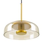 GLOBOSTAR® CHARLOTTE 00744 Μοντέρνο Κρεμαστό Φωτιστικό Οροφής LED 5W 500lm 180° AC 220-240V IP20 Θερμό Λευκό 2700K - Lumileds SMD Chip - Μελί & Χρυσό - Μ23 x Π23 x Υ23cm - 2 Χρόνια Εγγύηση - Image 6